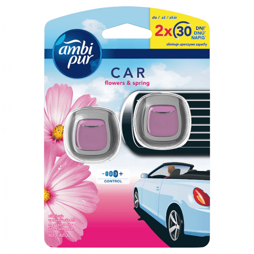 Ambi Pur Car Flowers & Spring Připínací Osvěžovač Vzduchu 2 Ks 