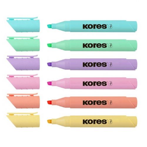 Kores Zvýrazňovač Kores - High Liner Plus pastel - 6 ks - 36060