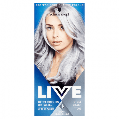 Schwarzkopf Live Ultra Bright or Pastel barva na vlasy Steel Silver 098  50 ml