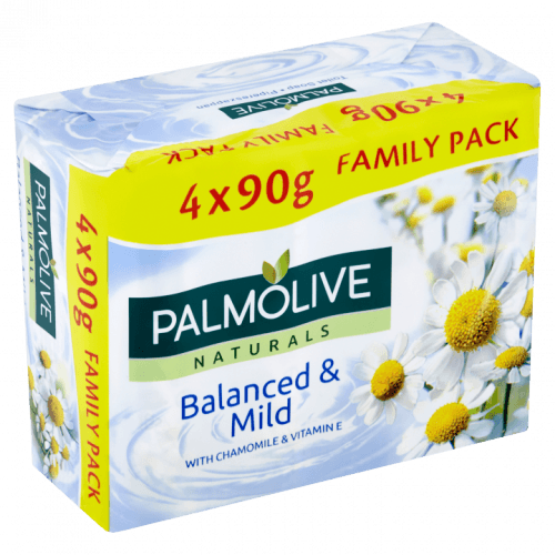 Palmolive Naturals Balanced & Mild tuhé mýdlo 4 x 90g