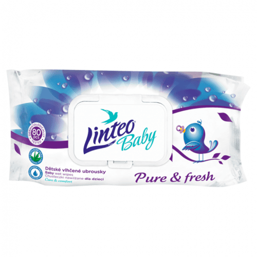 Linteo Baby Pure & Fresh dětské jemné vlhčené ubrousky s aloe vera 80 ks