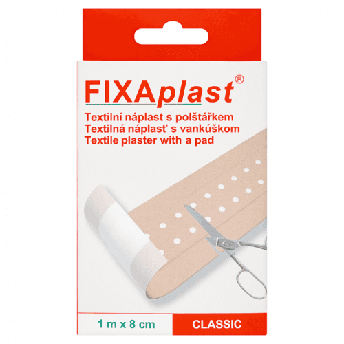 Náplast Fixaplast Classic 1mx8 cm text. s polštářkem