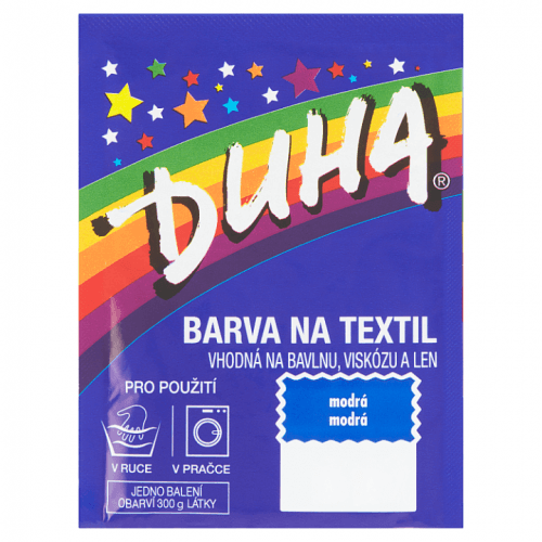 Duha textilní barva modrá 16