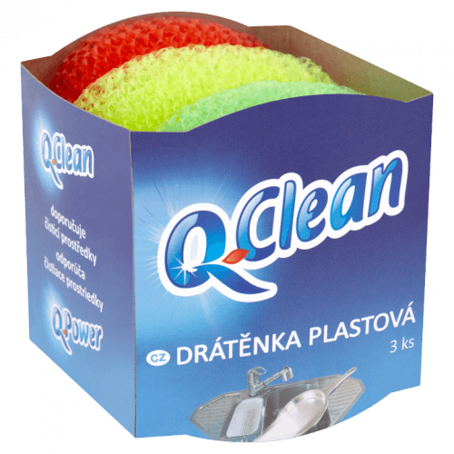 Q-Clean drátěnka plastová 3 ks
