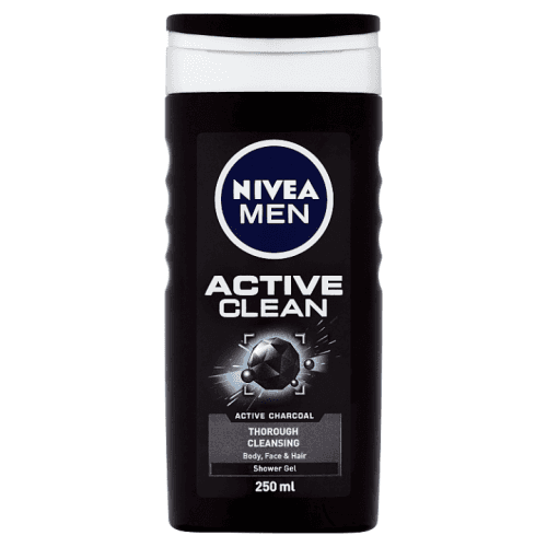 Nivea Men Active Clean Shower Gel 250ml Sprchový gel   M Sprchový gel na tělo, tvář a vlasy