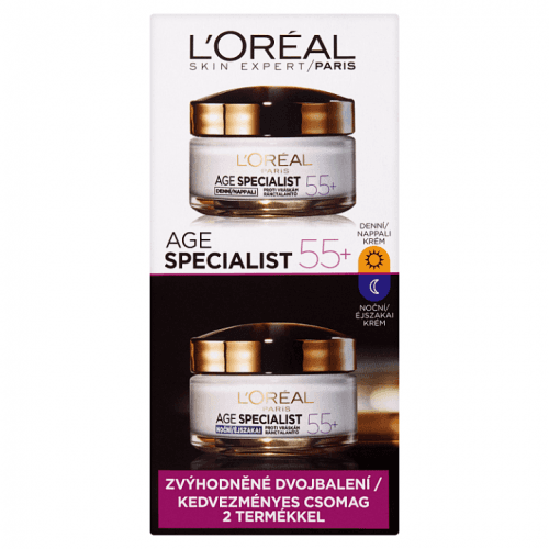 Loreal Paris Sada denního a nočního krému proti vráskám Age Specialist 55+ 2 x 50 ml