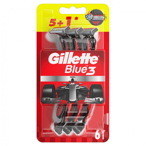 Gillette Jednorázová holítka Blue3 Red & White 5+1 ks