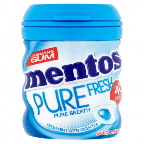 Mentos Pure fresh dražovaná žvýkačka s tekutou náplní s mentolovou příchutí 40 ks 60g