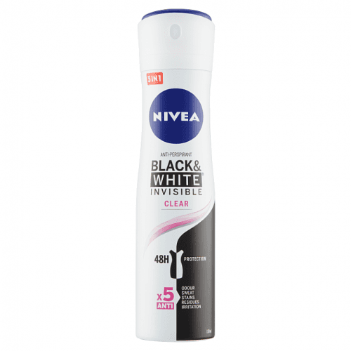 Nivea Antiperspirant ve spreji Invisible For Black & White Clear 150 ml 2 ks