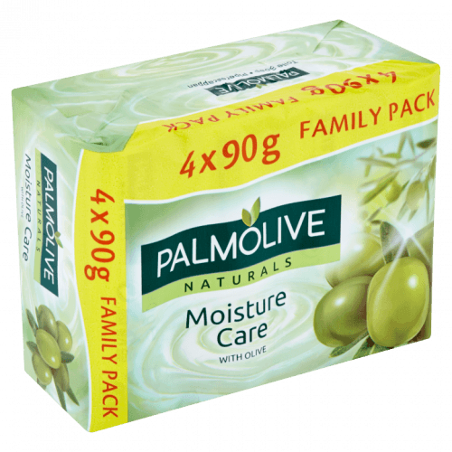 Palmolive Naturals Moisture care tuhé mýdlo s výtažkem z oliv  4 x 90g