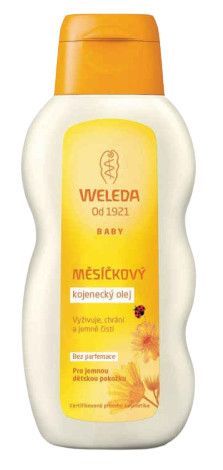 Weleda Baby Calendula Oil Set : kojenecký olej 200 ml + kojenecký krém na opruzeniny 75 ml + kojenecká koupel 200 ml pro děti