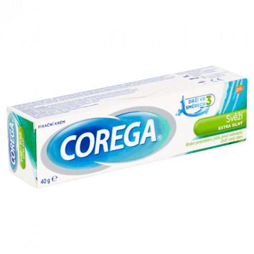 Corega Fixační krém Svěží extra silný pro pevnou fixaci zubní náhrady, mátová příchuť, 40g