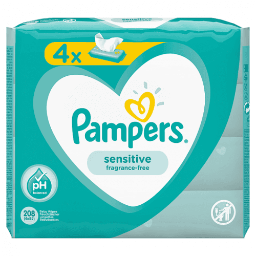 Pampers Vlhčené Ubrousky Sensitive 4X52Ks