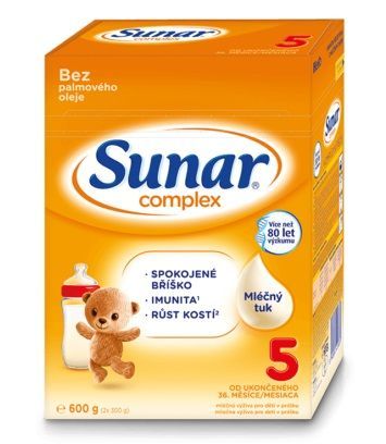 Sunar Complex 5 mléčná výživa pro děti v prášku od ukončeného 36. měsíce 2 x 300g (600g)