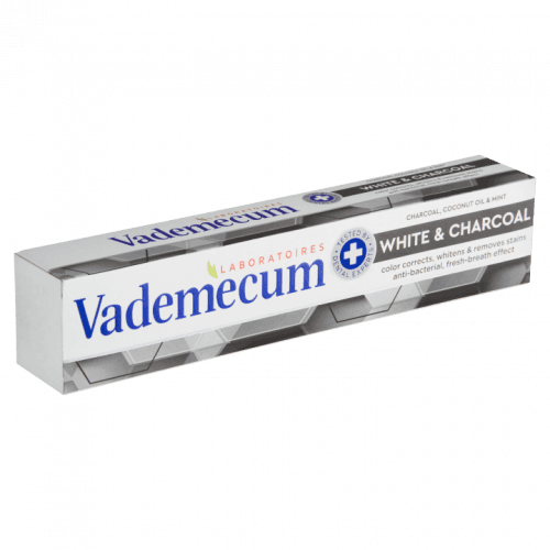 Vademecum White & Charcoal zubní pasta s dřevěným uhlím, mátou & kokosovým olejem 75ml