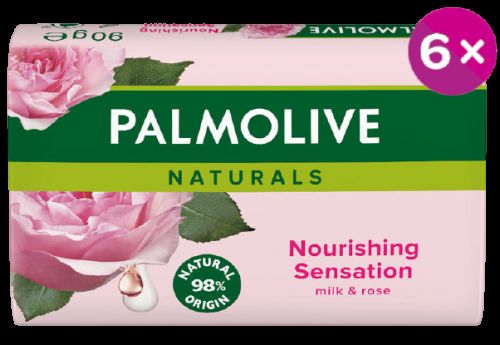 Palmolive mýdlo Naturals Milk & Rose 6x90g