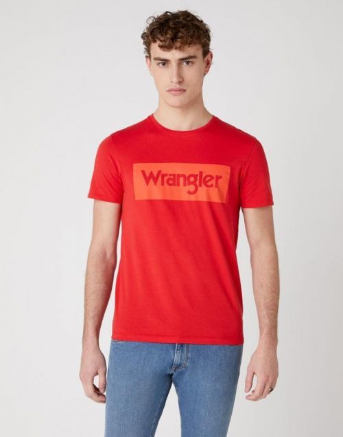 Wrangler pánské triko s logem W742FKX3A Červená L