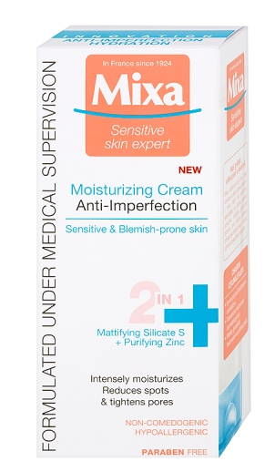 Mixa Hydratační krém 2v1 proti nedokonalostem Sensitive Skin Expert (Anti-Imperfection Moisturizing Cream) 50 ml
