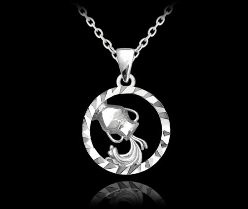 Stříbrný náhrdelník MINET Zodiac znamení VODNÁŘ JMAS9402SN45