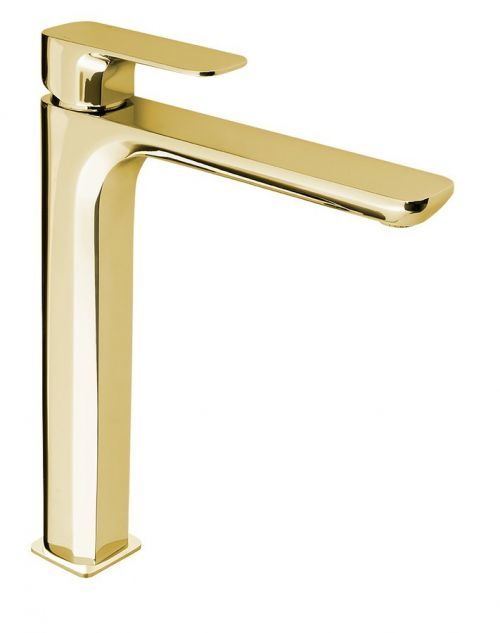 SAPHO SPY stojánková umyvadlová baterie vysoká bez výpusti, prodloužená hubice, zlato PY07/17