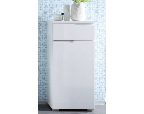 Koupelnová boční skříňka Spice, lesklá bílá