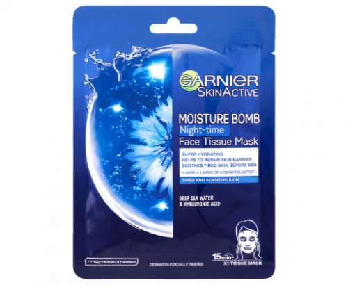 Garnier Skin Naturals Night Tissue Mask hydratační regenerační noční textilní maska 32 g
