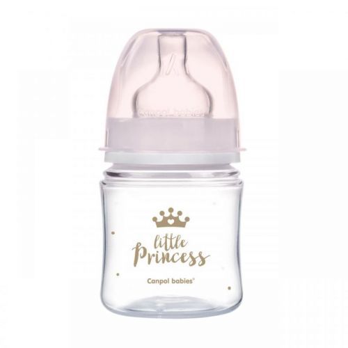 CANPOL BABIES Lahev se širokým hrdlem Royal Baby 120 ml růžová