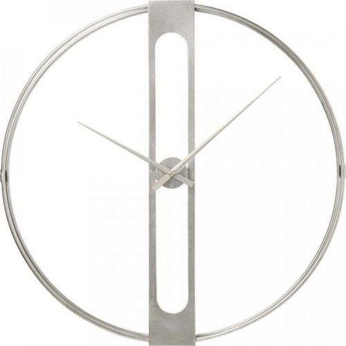 Nástěnné hodiny ve stříbrné barvě Kare Design Clip, průměr 60 cm
