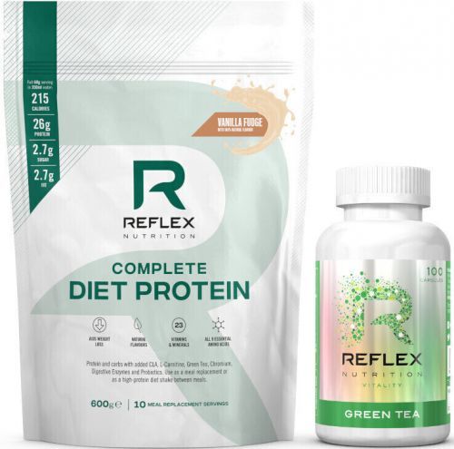 Reflex Nutrition Complete Diet Protein 600 g Vanilkový fondán / Zelený čaj 100 kapslí