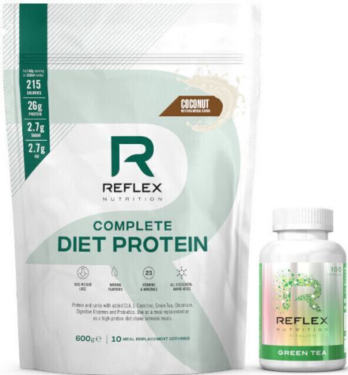 Reflex Nutrition Complete Diet Protein 600 g Kokos / Zelený čaj 100 kapslí