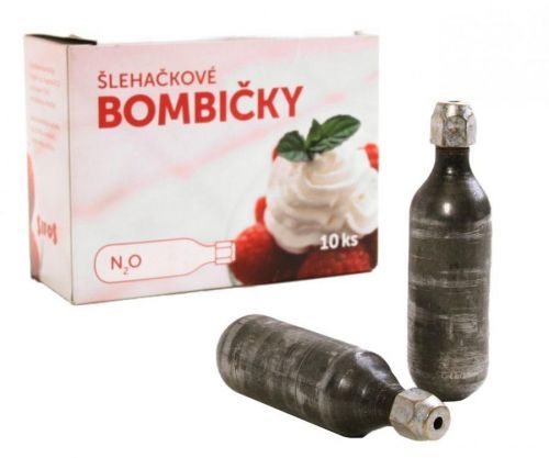 Bombičky šlehačkové N2O 8g 10ks - tělo+náplň