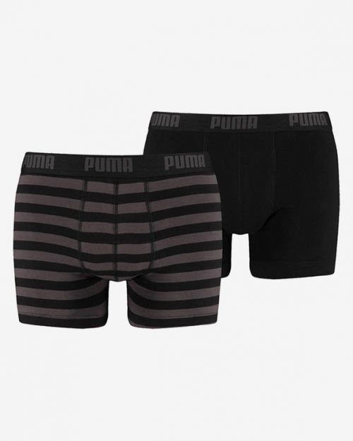 Puma Stripe Boxerky 2 ks Černá Šedá