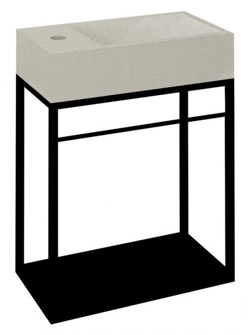 SAPHO CREST konstrukce s policí, 40x45x22cm, černá mat AR402