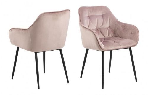 ACTONA Sada 2 ks − Jídelní židle s opěrkou Brooke – růžová