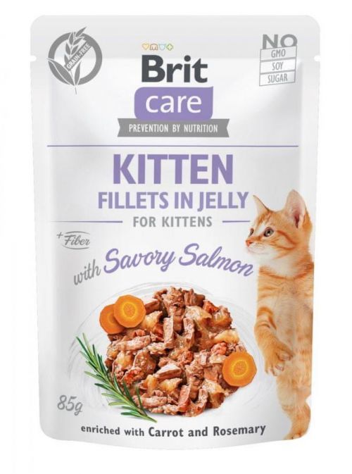 Brit Care Cat Kitten Fillets in Jelly with Savory Salmon 24x85 g