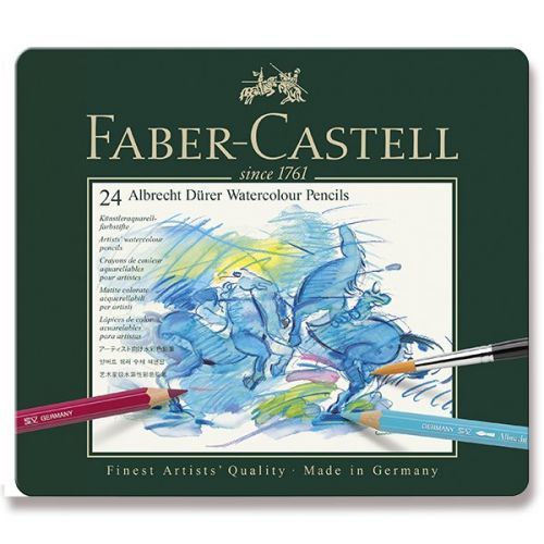 Akvarelové pastelky Faber-Castell Albrecht Dürer plechová krabička, 24 barev