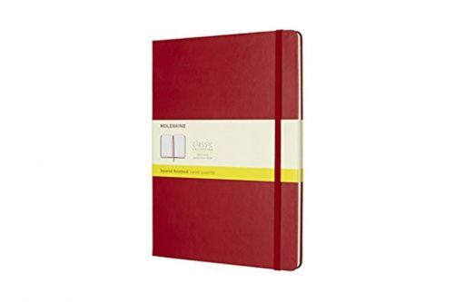 Moleskine Zápisník červený XL, čtverečkovaný, tvrdý