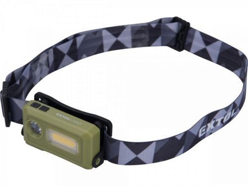 EXTOL LIGHT čelovka 140lm, nabíjecí, USB, LED+COB LED