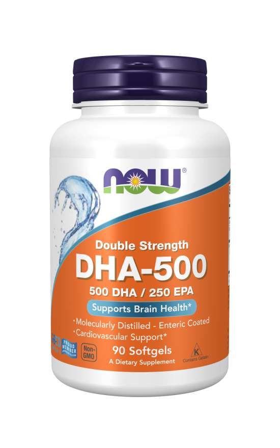 NOW® Foods NOW DHA-500, 500 DHA/250 EPA, Omega 3, 90 softgelových kapslí