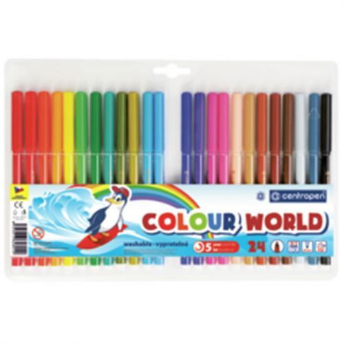 Centropen Fixy COLOUR WORLD 7550 trojboké, sada 24 barev - Popisovače
