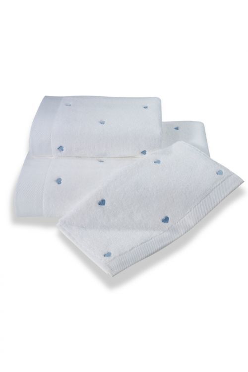 Soft Cotton Malé ručníky MICRO LOVE 30x50 cm Bílá / lila srdíčka