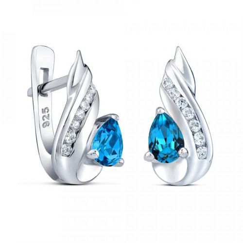 Stříbrné náušnice CORNELIA se syntetickým Topazem - QRE04TE