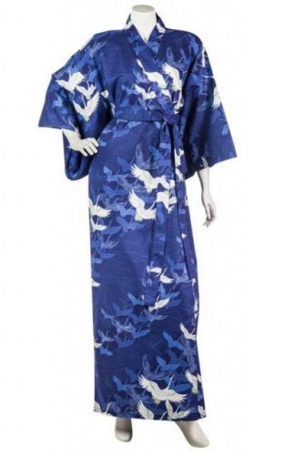JPa Japonské dámské kimono se vzorem Jeřábů - dlouhé