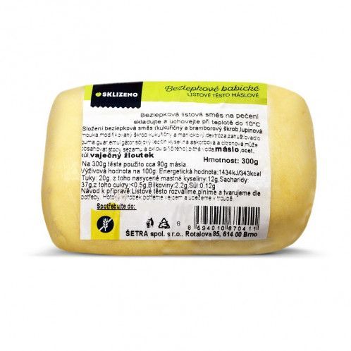 Bezlepkové máslové listové těsto 300 g 300g