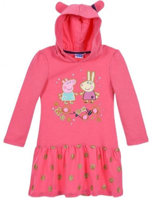 Prasátko peppa růžové dívčí šaty s kapucí