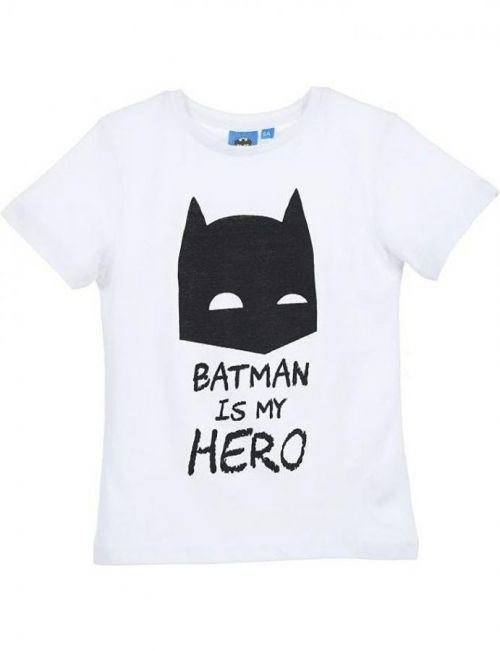 Batman chlapecké bílé tričko batman is my hero