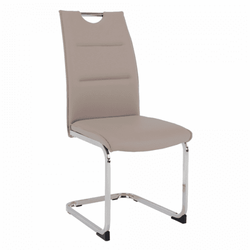 Jídelní židle TOSENA ekokůže / chrom Tempo Kondela Světle hnědá