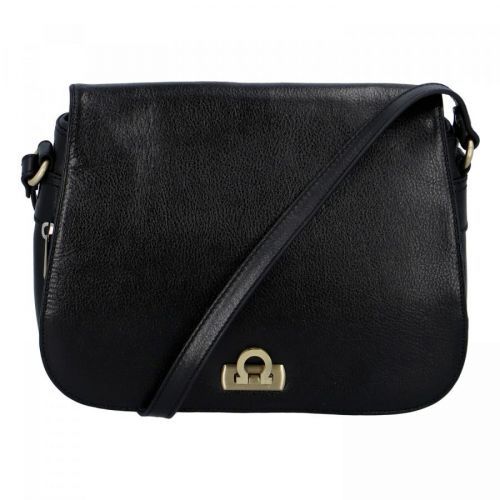 Luxusní dámská kožená kabelka černá - Hexagona Francesca černá