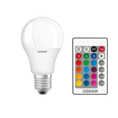 LED žárovka Osram SCLA60REM RGBW 9W s dálkovým ovladačem E27 2700K stmívatelná
