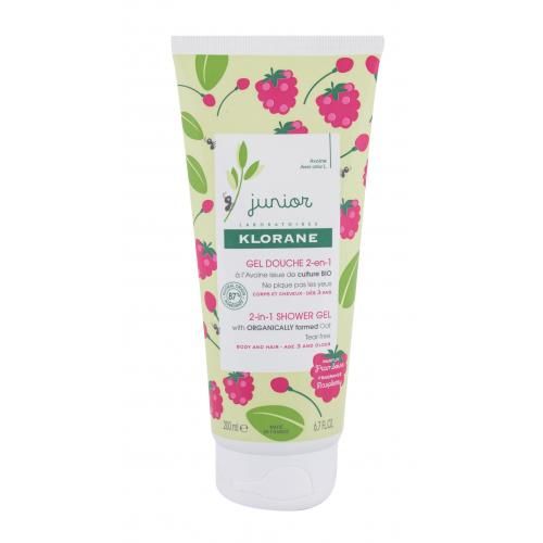 Klorane Junior Raspberry 2-in-1 200 ml sprchový gel na tělo i vlasy pro děti od 3 let pro děti